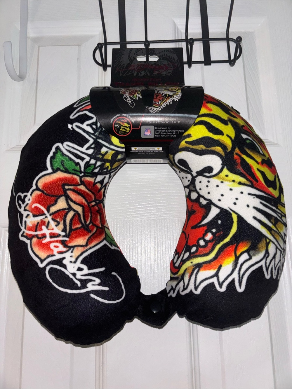Tiger & Rose Travel Neck Pillow - Black, Yellow, Red NWT